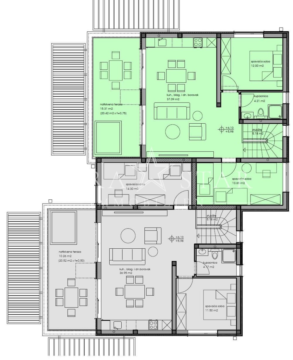Moderne 4-Zimmer-Maisonette mit Meerblick nahe Porec - Erstbezug